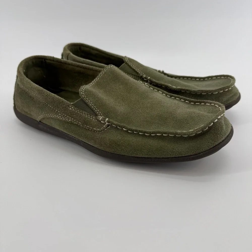 Rockport Men's Olive‎ Suede Slip On Loafer Shoes Size 8.5 Adi Prene Soles